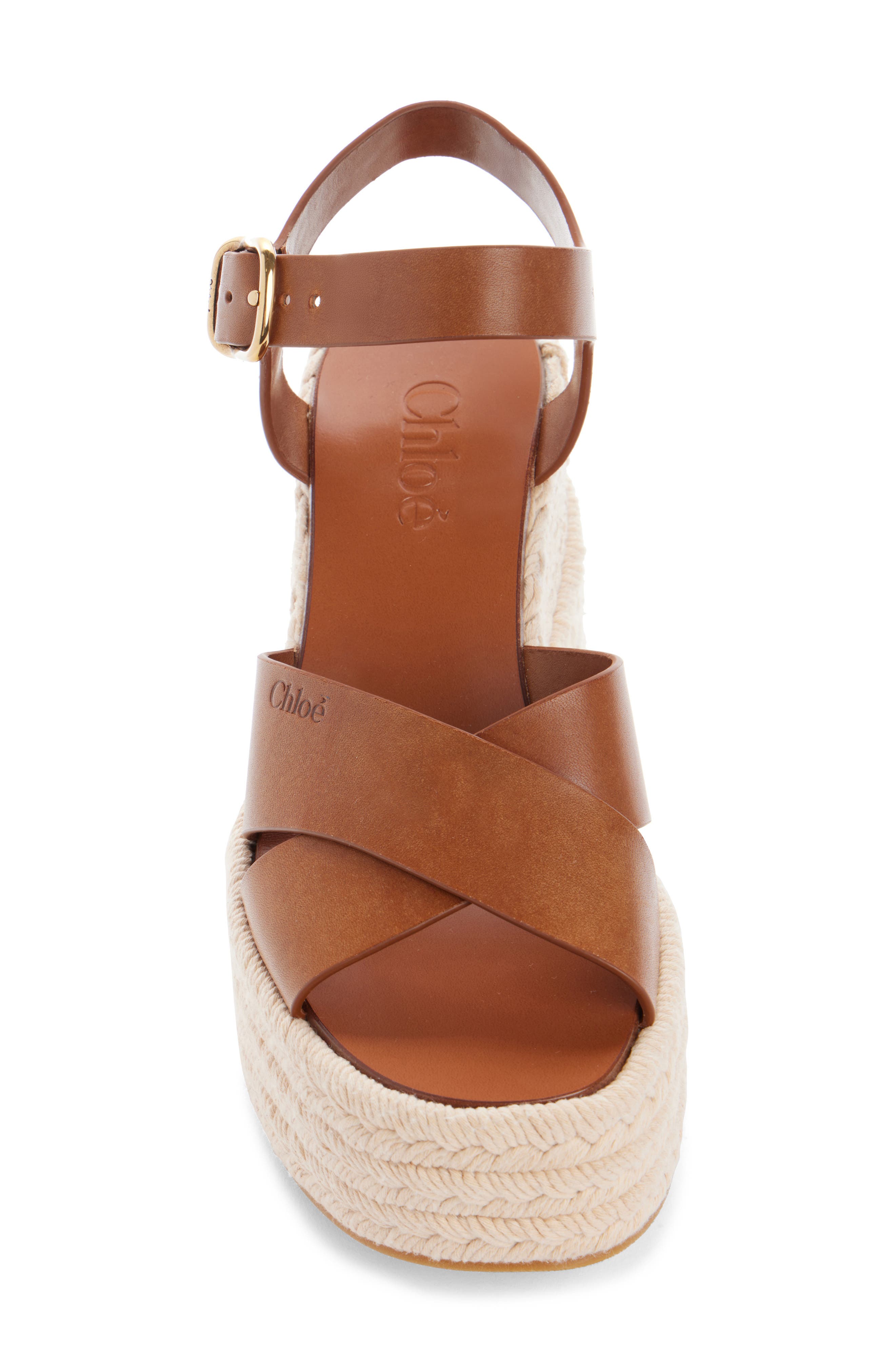Chloé Isla Platform Espadrille Sandal, Alternate, color, Ginger Brown