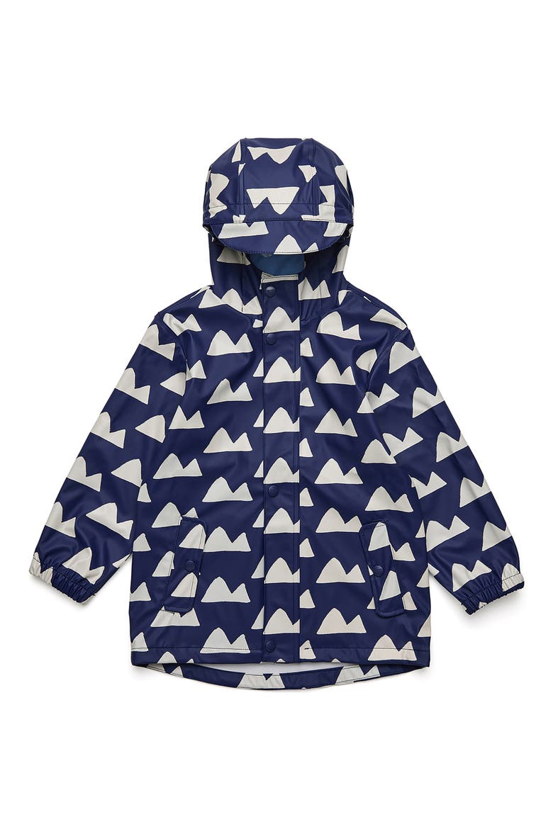 Kids' Peak to Peak Waterproof Rain Jacket, Main, color, NAVY