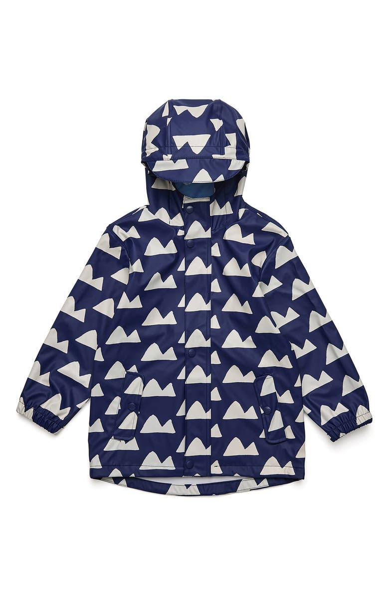 Snapper Rock Kids' Peak to Peak Waterproof Rain Jacket, Main, color, Navy