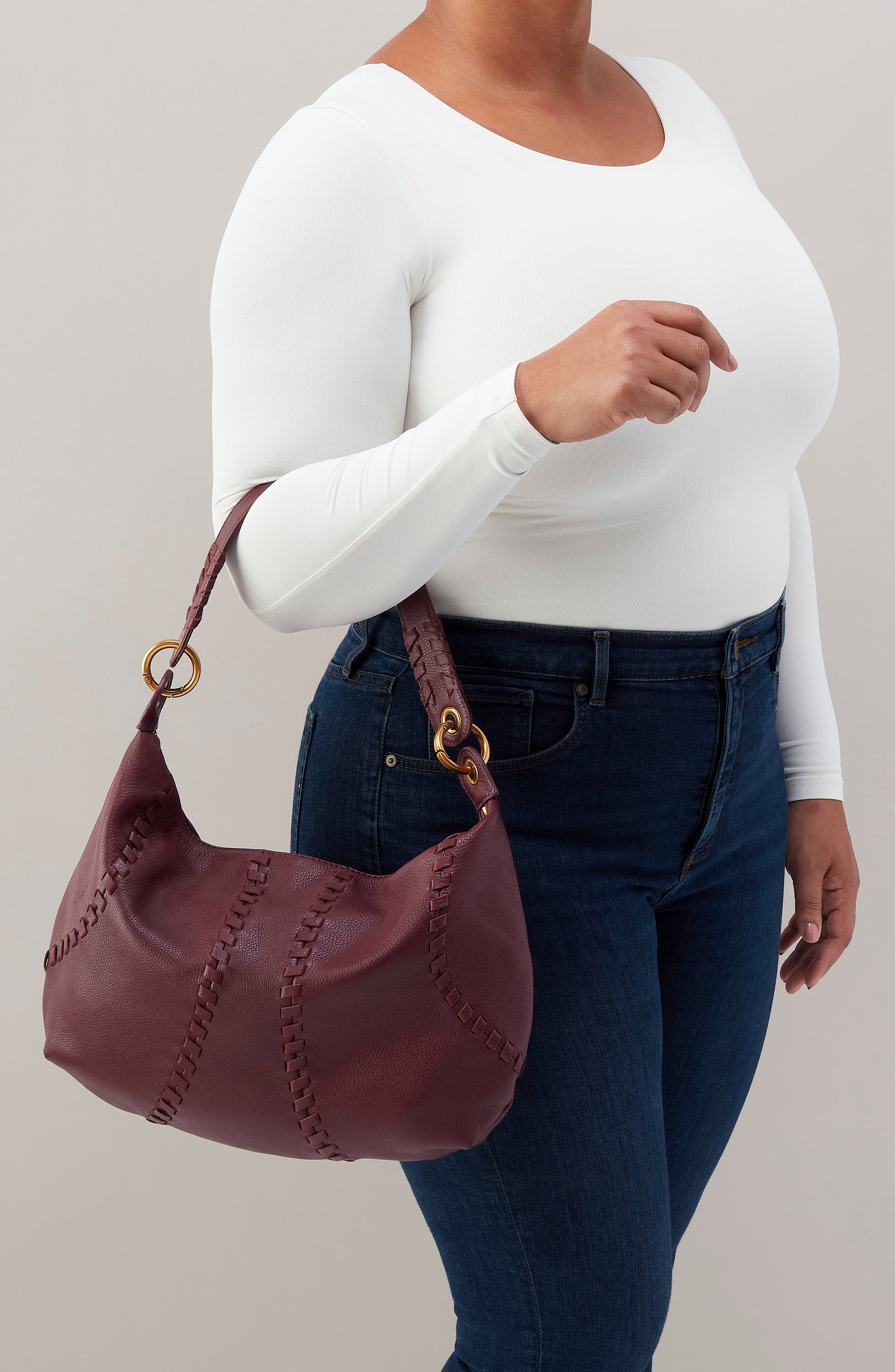 Opal Leather Shoulder Bag, Alternate, color, MULBERRY GLAZE
