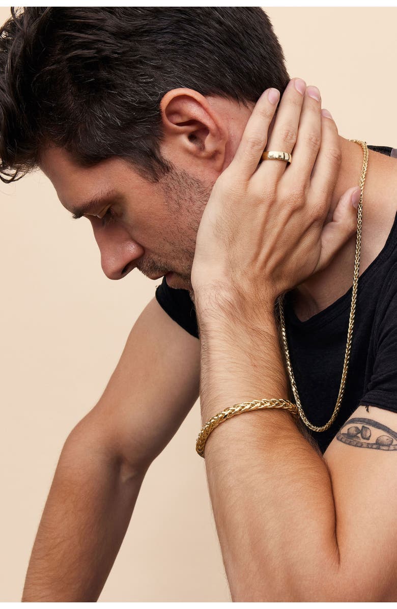 Oradina Mens Forever Band Statement Ring in 14K Gold, Alternate, color, Yellow Gold