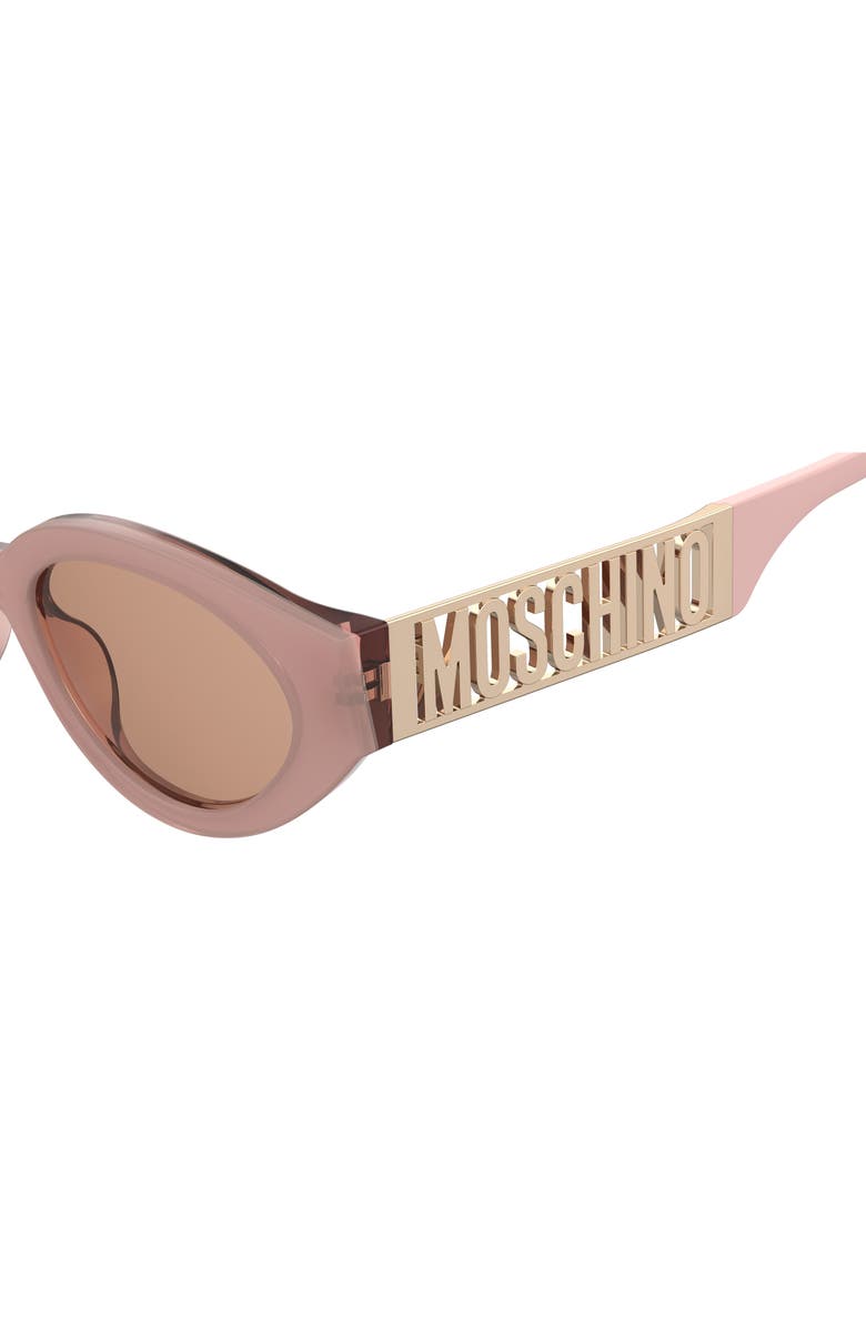 Moschino 51mm Oval Sunglasses, Alternate, color, Pink