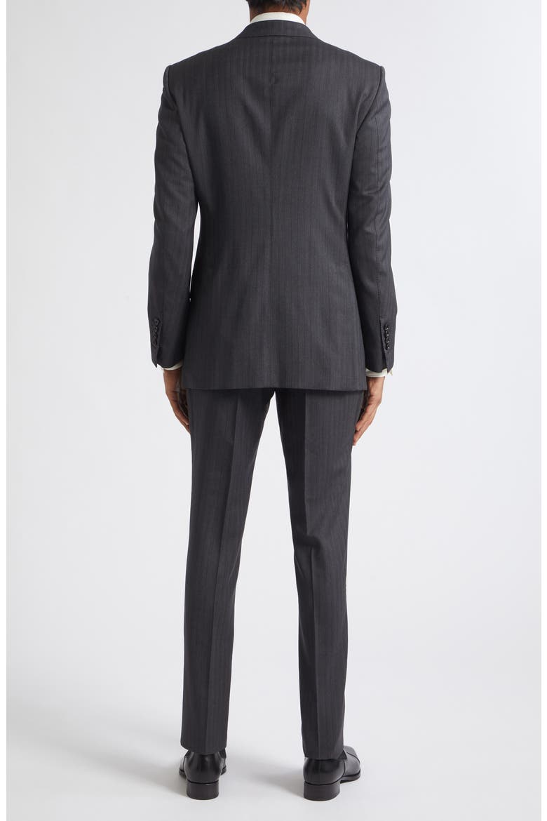 Herringbone Stripe Wool Blend Suit, Alternate, color, TAZ DARK GREY