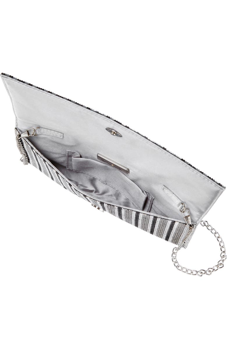 Nina Crystal Stripe Clutch, Alternate, color, Gunmetal Multi