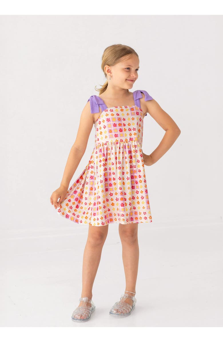 Mabel + Honey Petal Power Tank Sleeve with Knot Detail Dress, Alternate, color, Purple