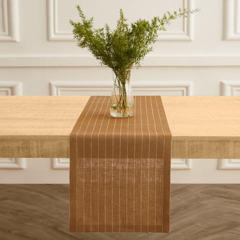 Linen Table Runner - Pinstripe