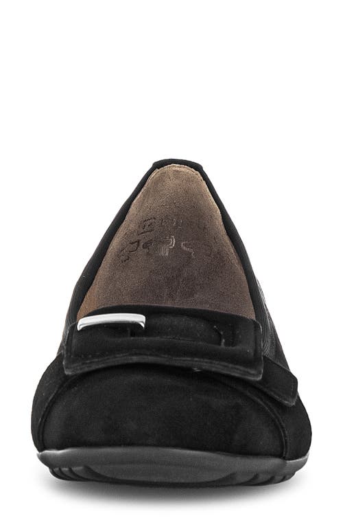Gabor Buckle Ballet Flat In Black