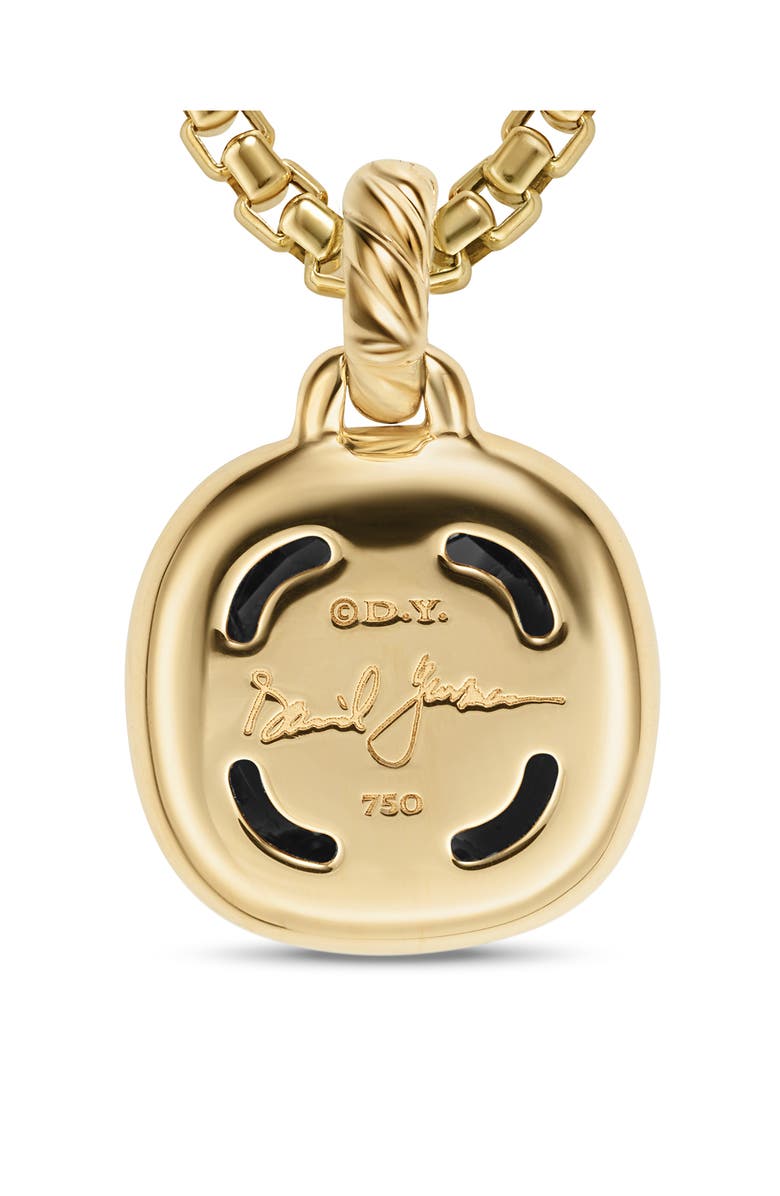 David Yurman Albion<sup>®</sup> Pendant in 18K Yellow Gold with Diamonds, 11mm, Alternate, color, Black Onyx