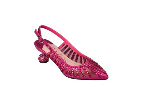 Lady Couture Mesh Rhinestone Heel Slingback Pump