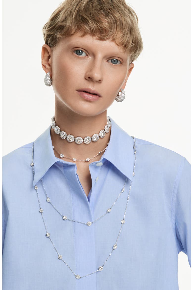 Una Double Sided Necklace, Alternate, color, WHITE/ SILVER