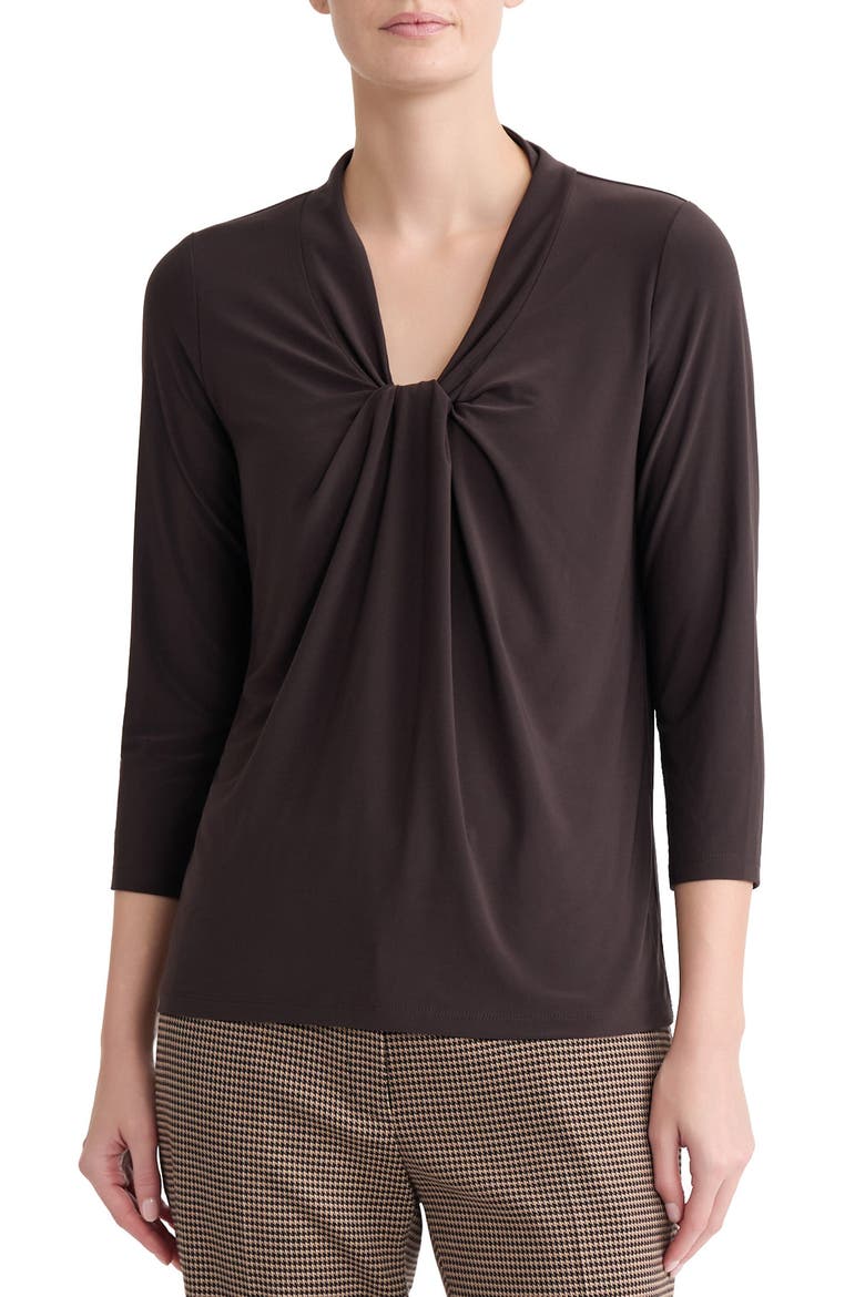 Knot Front Top, Main, color, RICH CHOCOLATE
