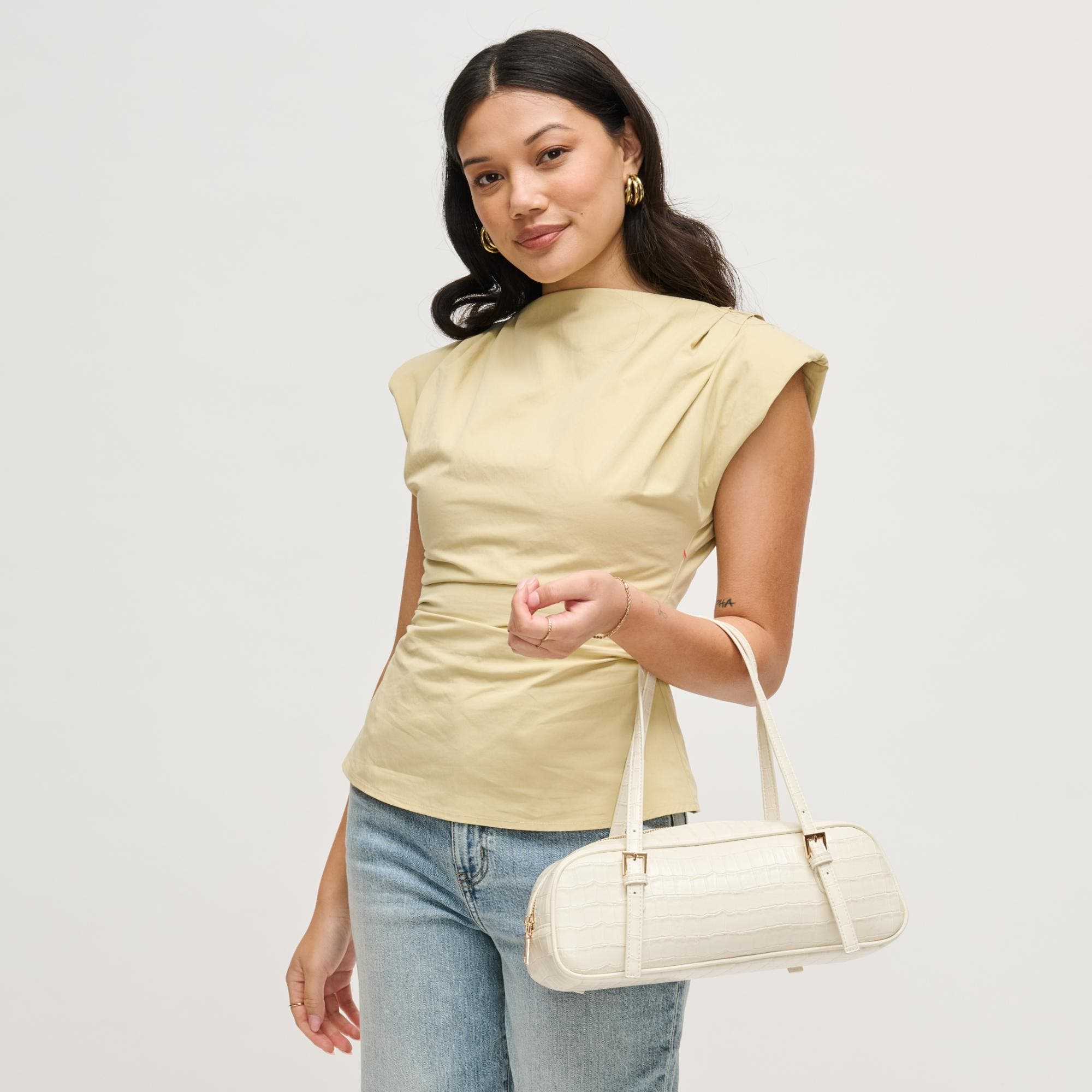 URBAN EXPRESSIONS HANDBAGS Athena Shoulder Bag, Alternate, color, Ivory