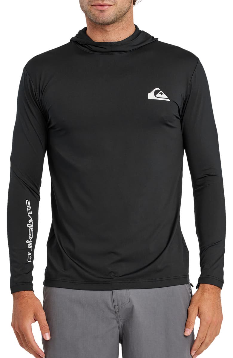 Quiksilver Everyday Surf UPF 50+ Long Sleeve Hooded Shirt, Main, color, Black