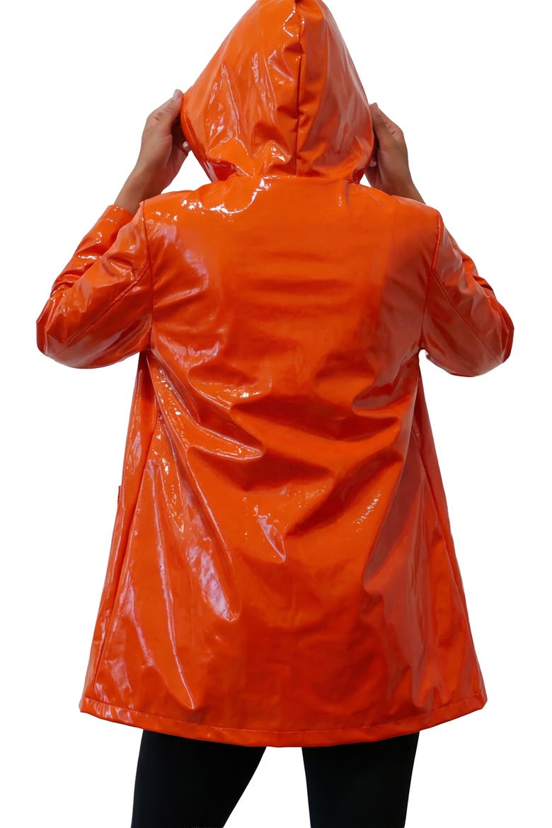 Hooded Rain Slicker, Alternate, color, SUNSET