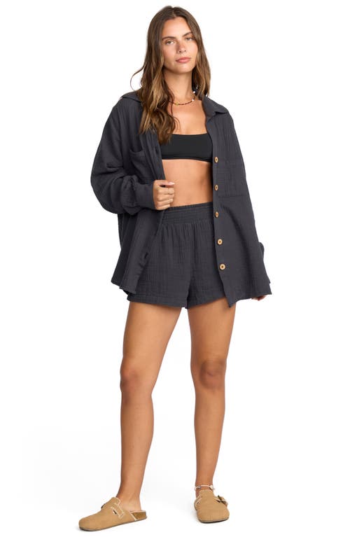Billabong In The Waves Cotton Gauze Shorts In Blue