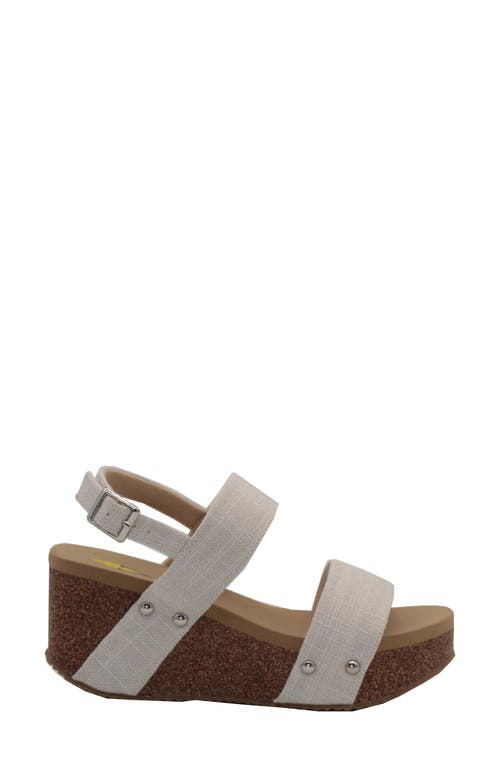 Volatile Summer Love Platform Wedge Sandal In Bone Linen