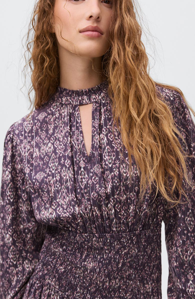 MANGO TEEN Flowy Long Sleeve Minidress, Alternate, color, Purple