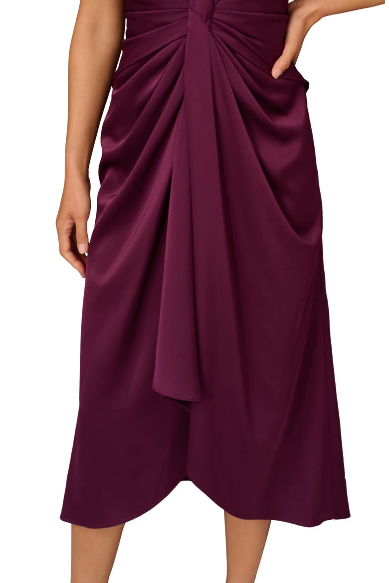 Crepe Back Satin Midi Dress, Alternate, color, MALBEC