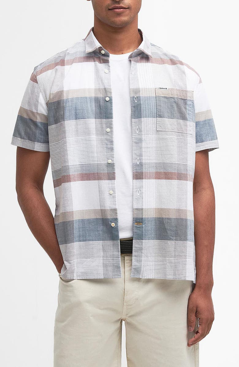Barbour Hurlford Regular Fit Plaid Short Sleeve Button-Up Shirt, Main, color, 