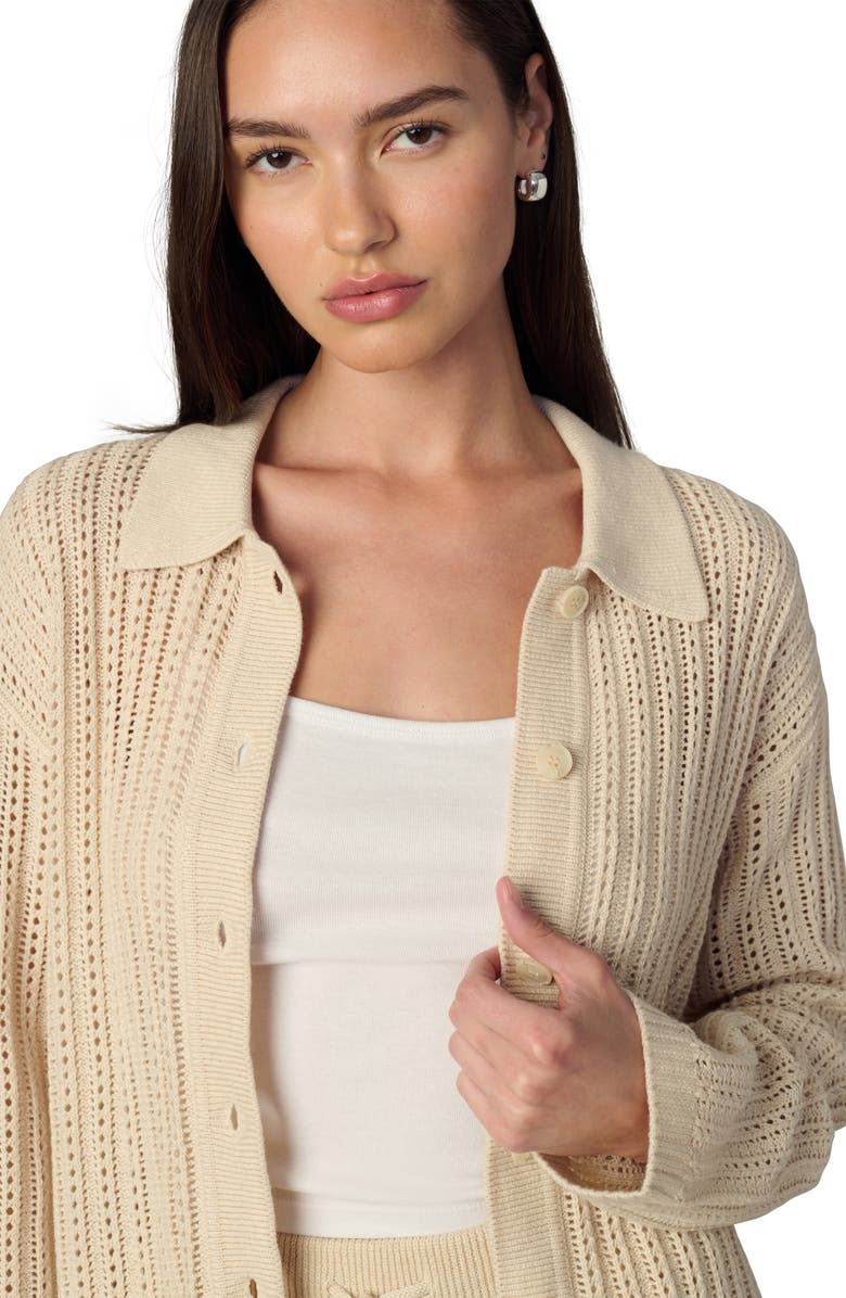 Joe's Jeans The Arlo Open Stitch Cardigan, Alternate, color, Creme Brulee
