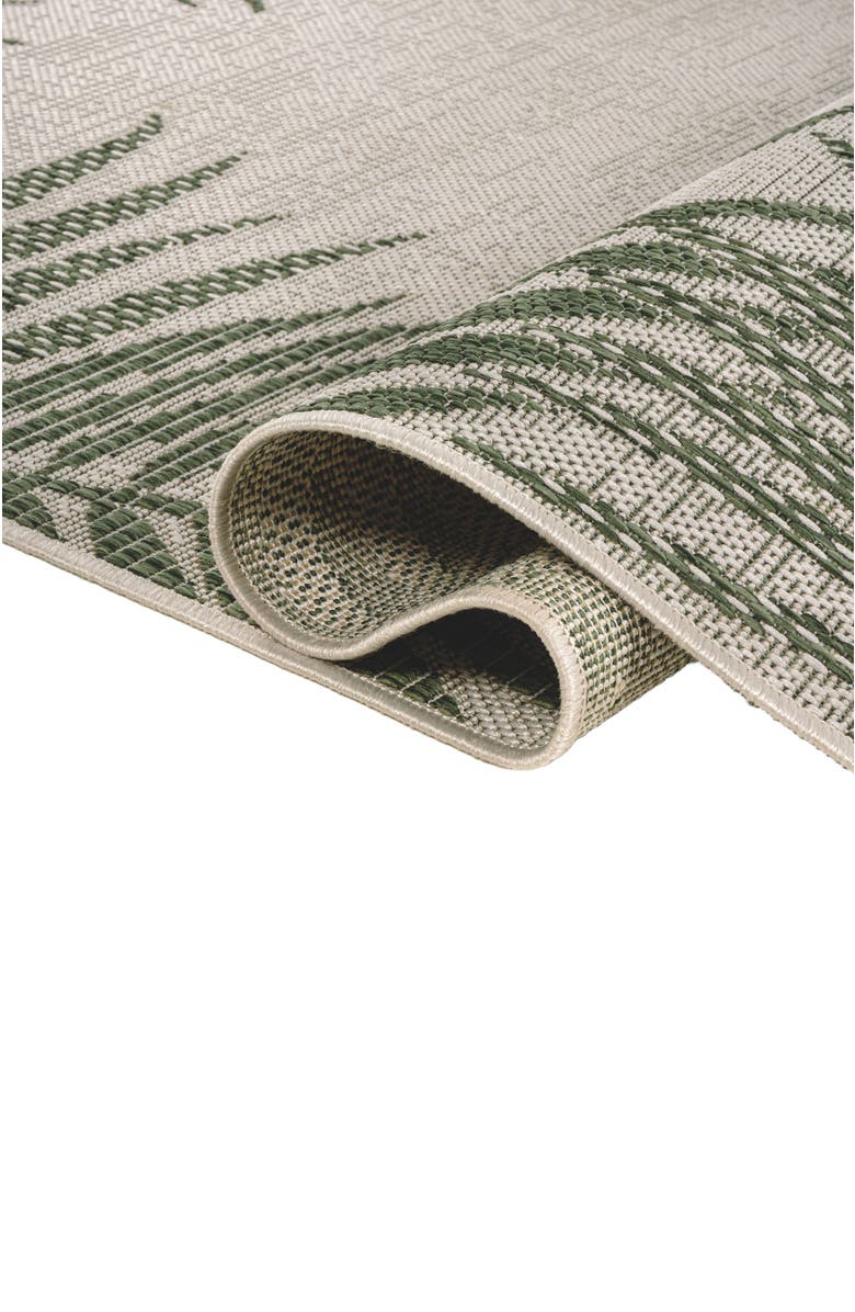 JONATHAN Y Isla Coastal Cottage Palm Frond Border Indoor/Outdoor Area Rug, Alternate, color, Green/Cream