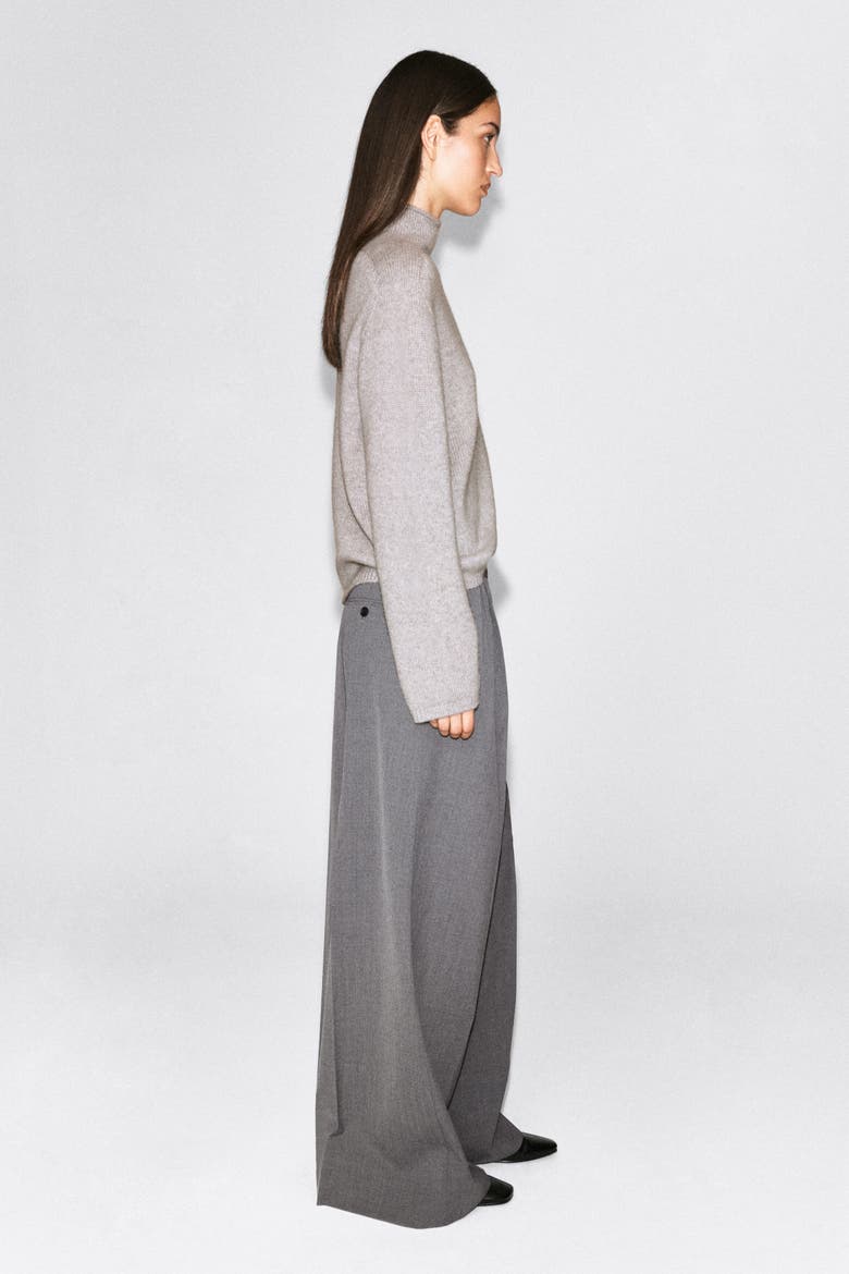 Pleated Wide-Leg Pants, Alternate, color, GRAY MÉLANGE