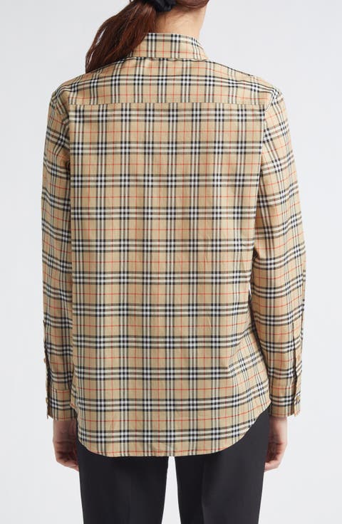 Emma Check Cotton Poplin Button-Up Shirt