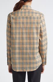 Burberry Emma Check Cotton Poplin Button-Up Shirt