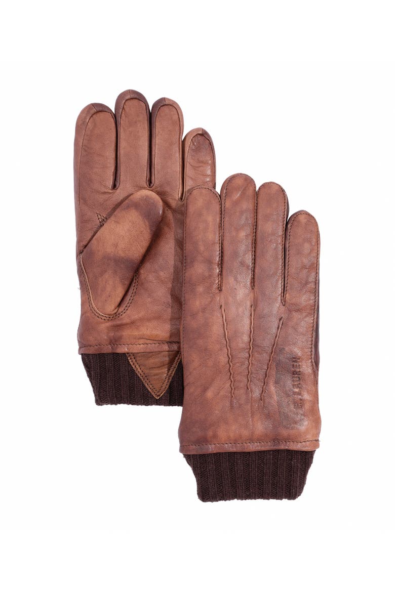 Burnished Leather Flight Glove, Alternate, color, Patina Med Brown