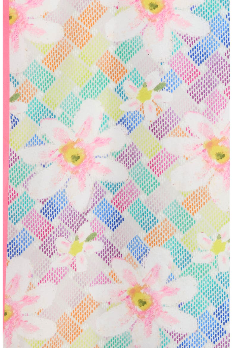 Floral Monogram Silk Square Scarf, Alternate, color, BONE/ PINK