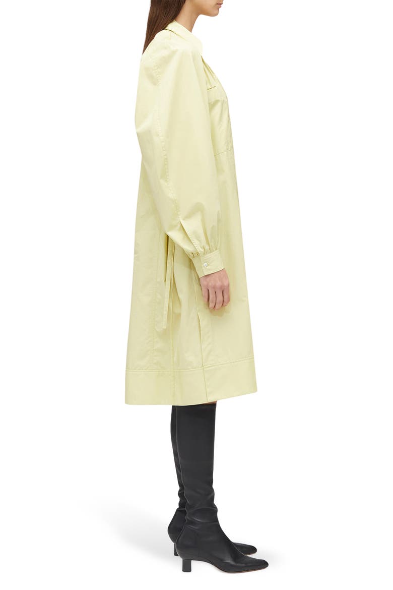 Shirred Puff Sleeve Poplin Shirtdress, Alternate, color, LIMELIGHT