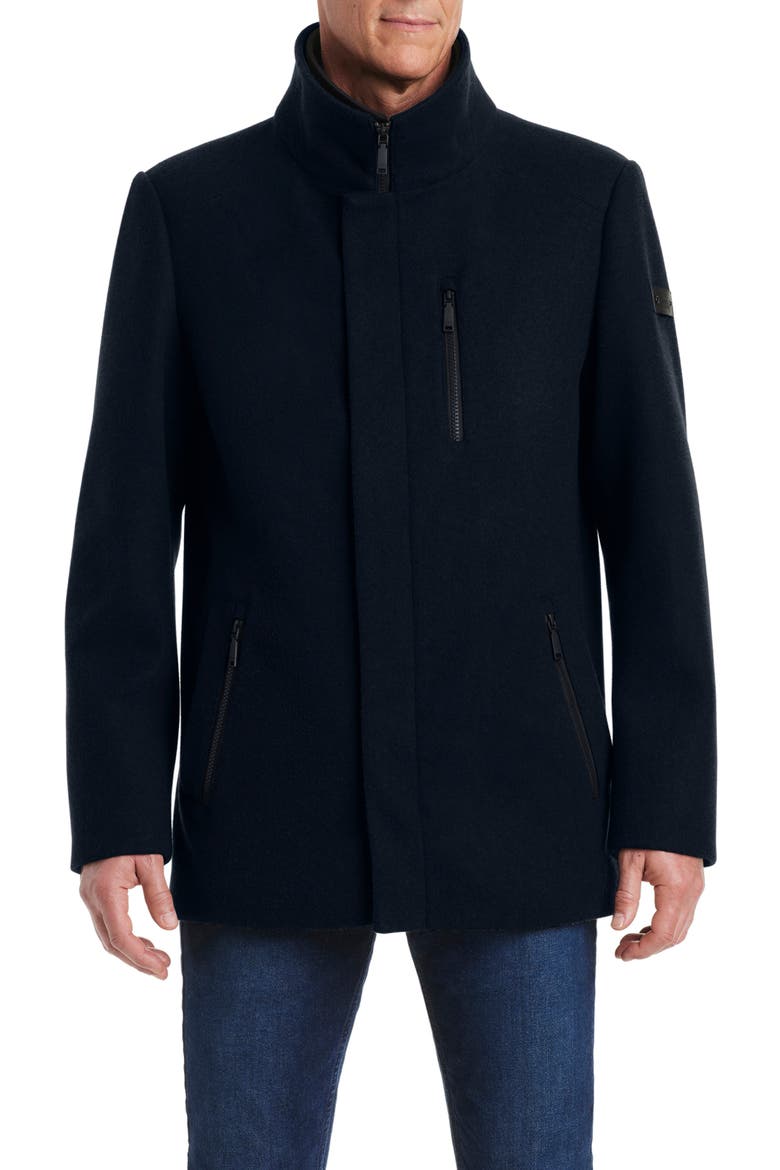 Car Coat With Bib, Alternate, color, NAVY