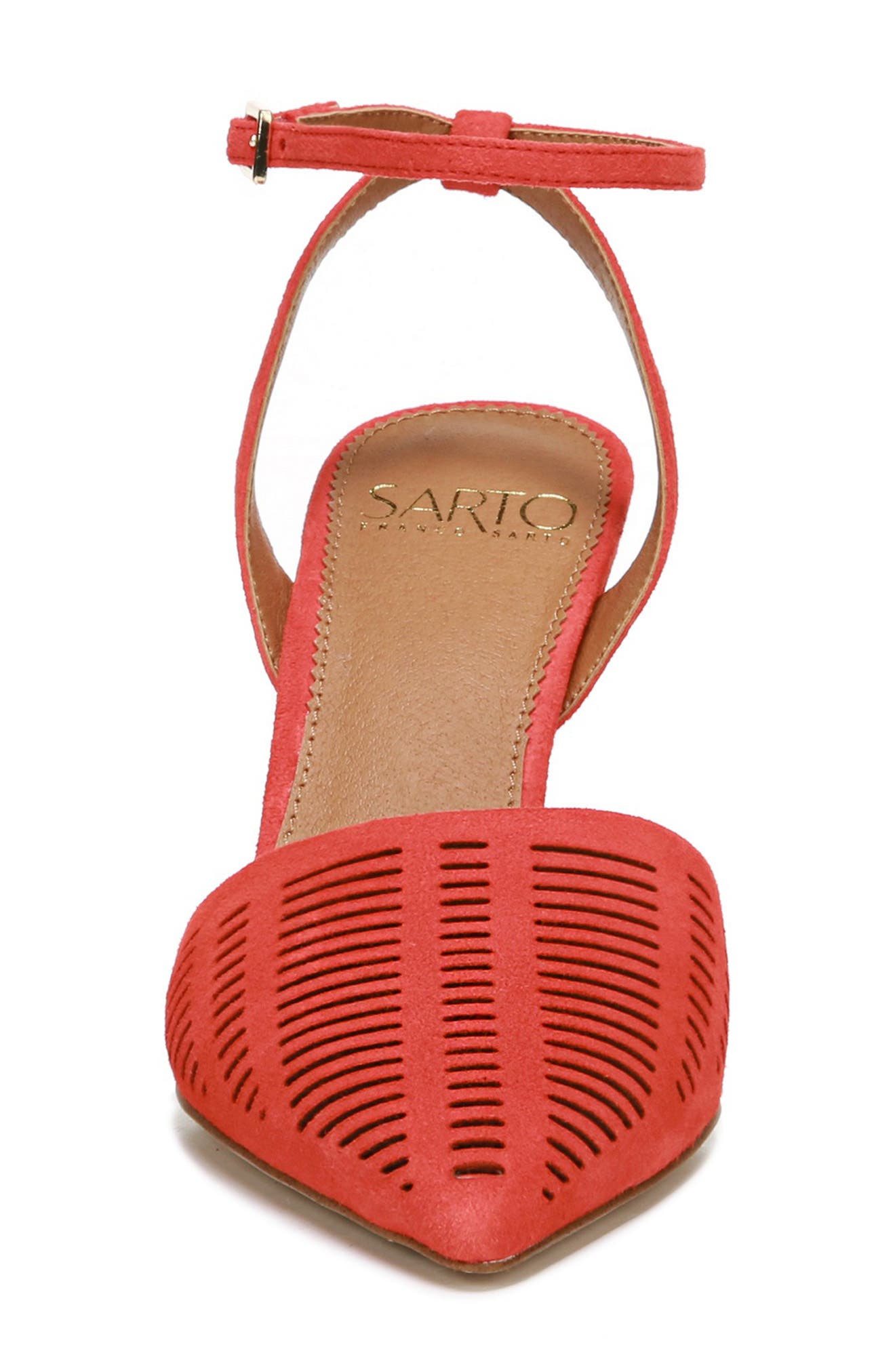 Starla Ankle Strap Pump, Alternate, color, POPPY SUEDE