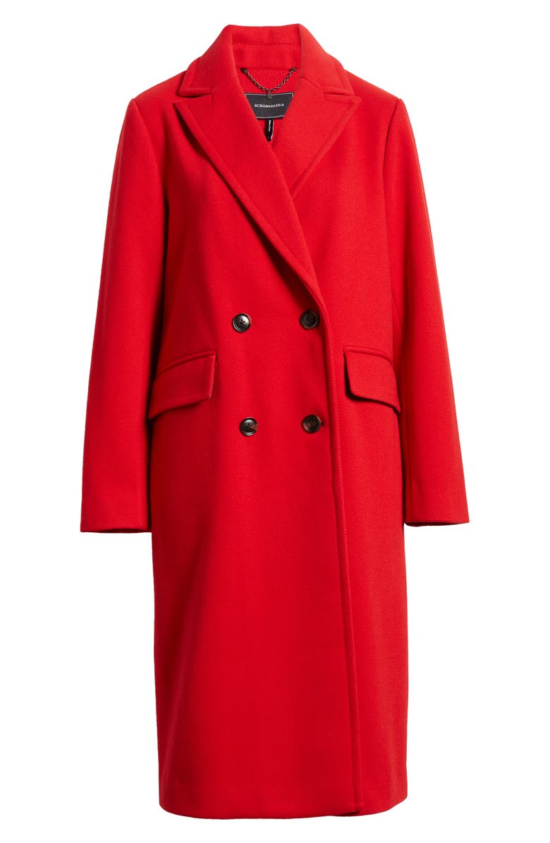 BCBGMAXAZRIA Double Breasted Coat, Alternate, color, Lipstick