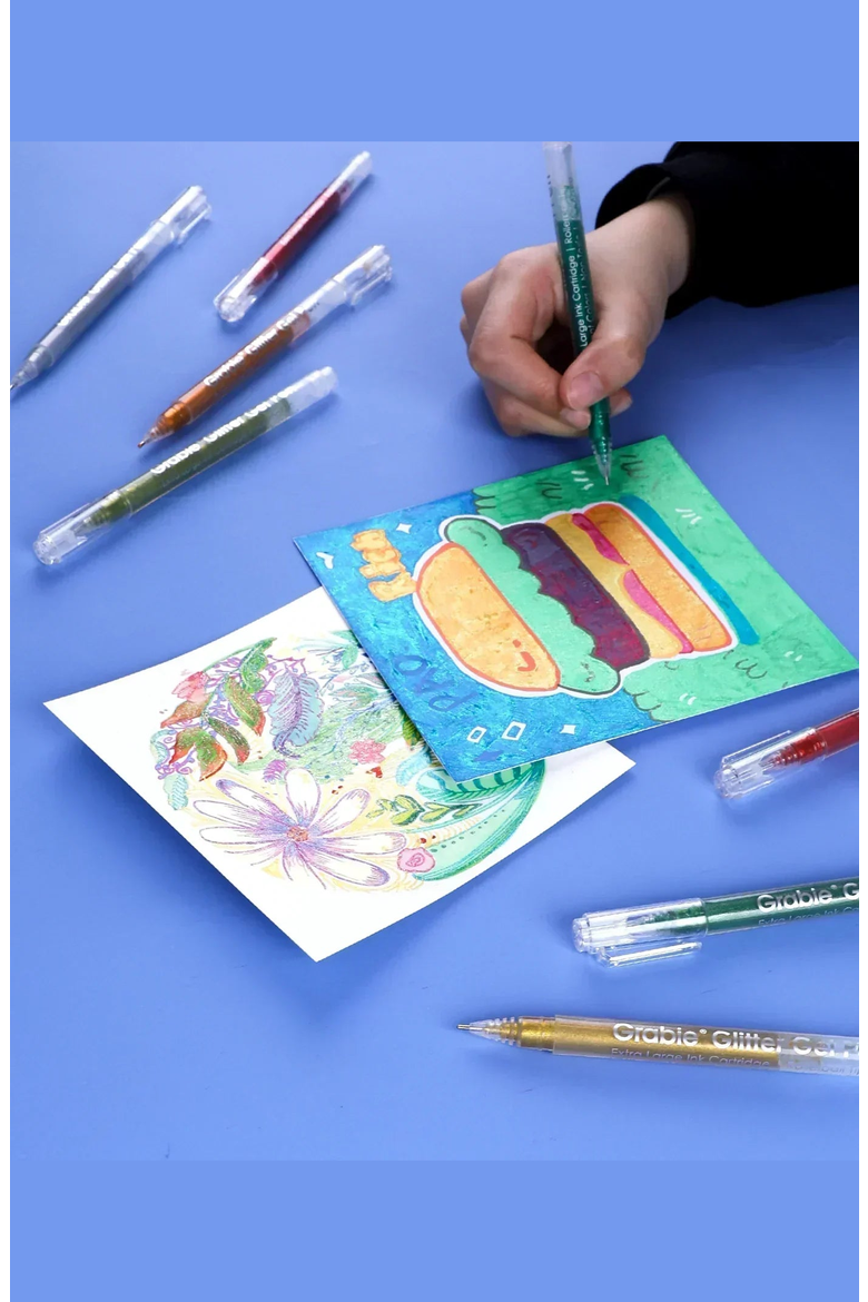 Jumbo Iridescent Glitter Gel Ink Pen Set, Alternate, color, Iridescent Assorted