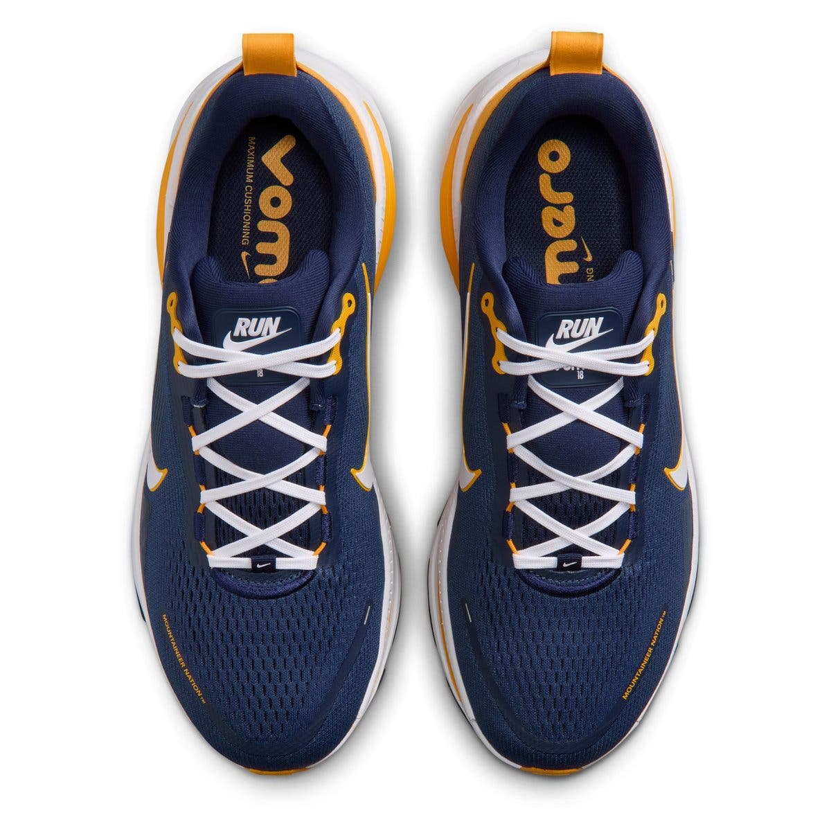 Men's Nike West Virginia Mountaineers Vomero 18 Running Shoes, Alternate, color, Navy