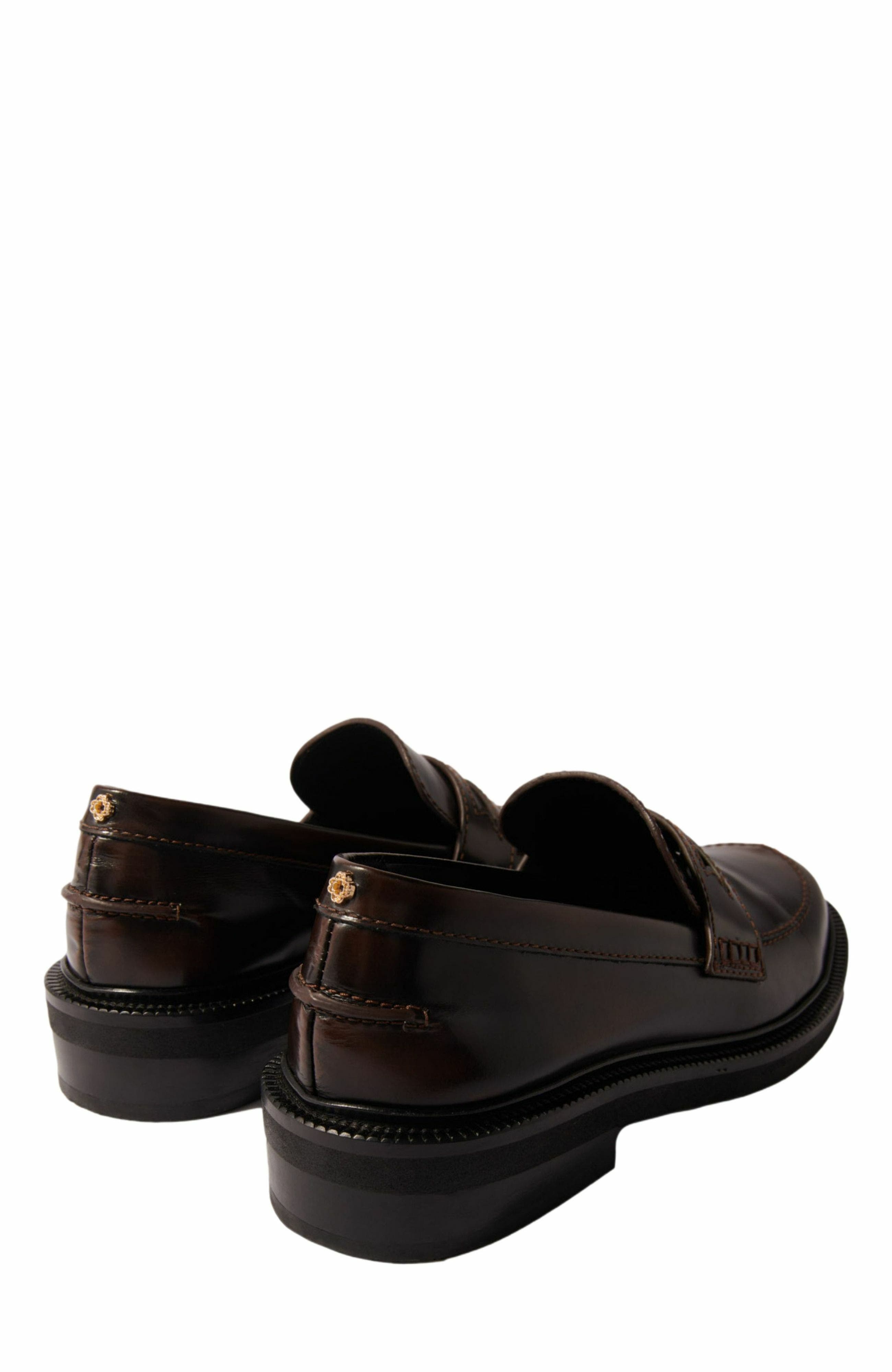 maje Brushed leather loafers, Alternate, color, 