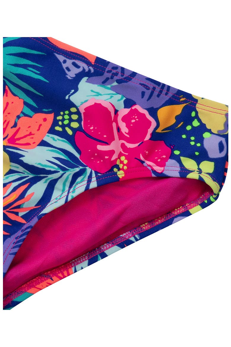 Girls Plus Chlorine Resistant Bikini Swim Suit Bottoms, Alternate, color, Tropical Floral/Dazzling Blue
