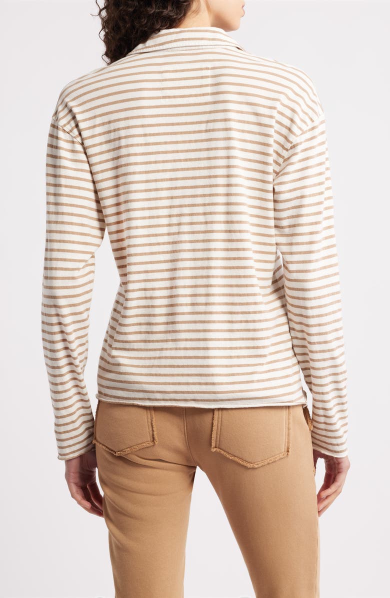 Frank & Eileen Patrick Cotton Popover Henley, Alternate, color, Vintage White And Camel Stripe