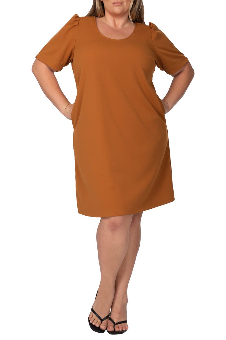 Crepe Dress, Alternate, color, TIMBER