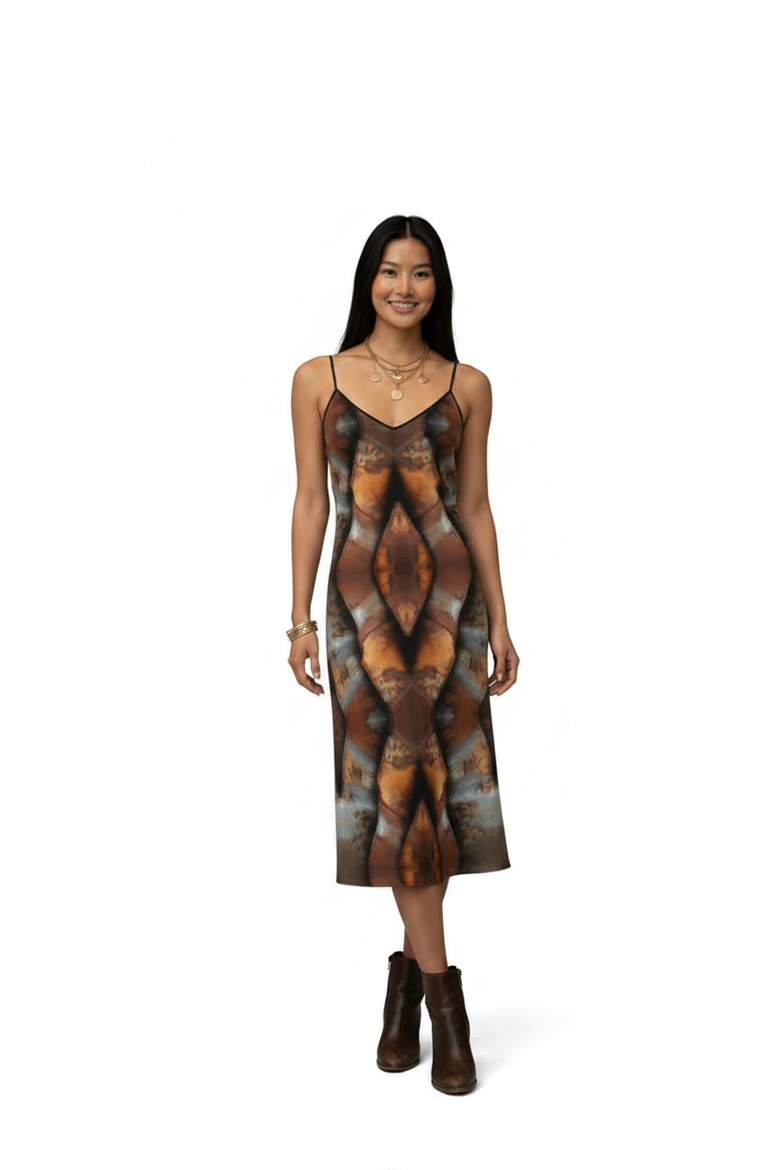 Metal Helix Slip Dress, Main, color, Multicolor