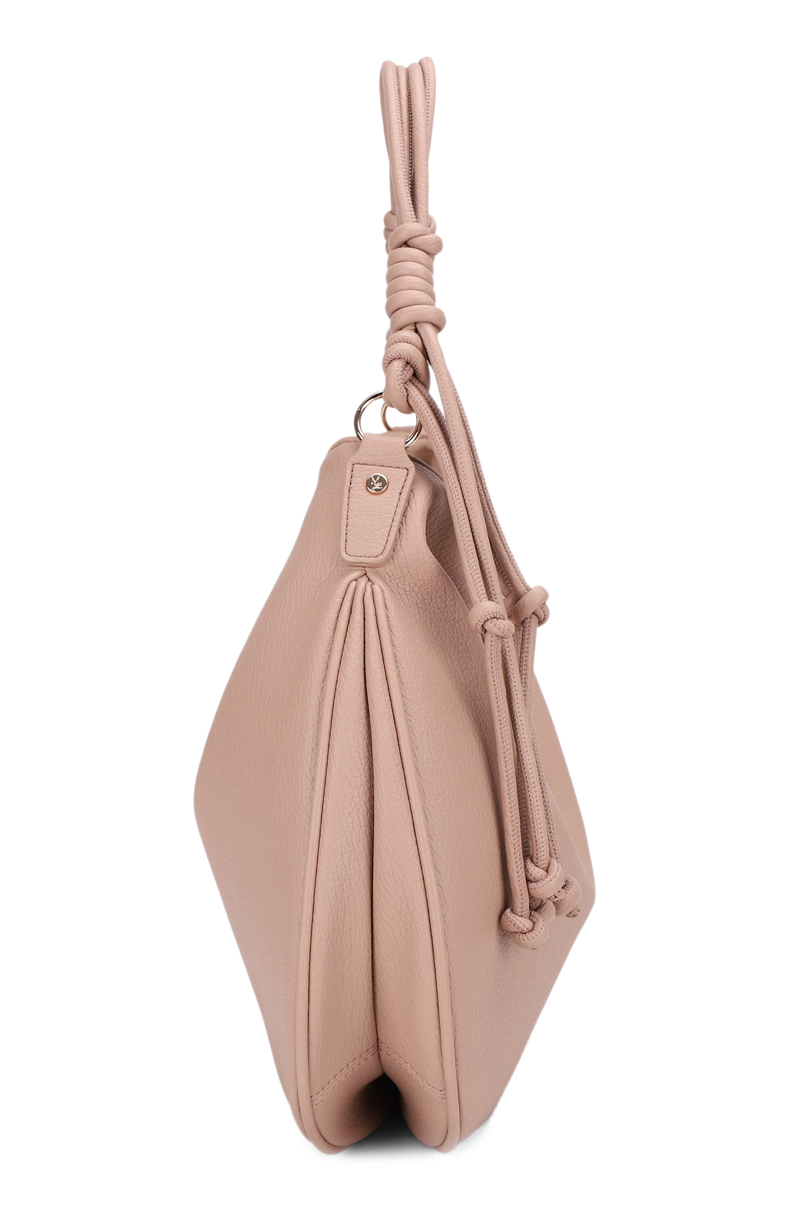 Yasmin Vegan Leather Hobo Shoulder Bag, Alternate, color, SAND