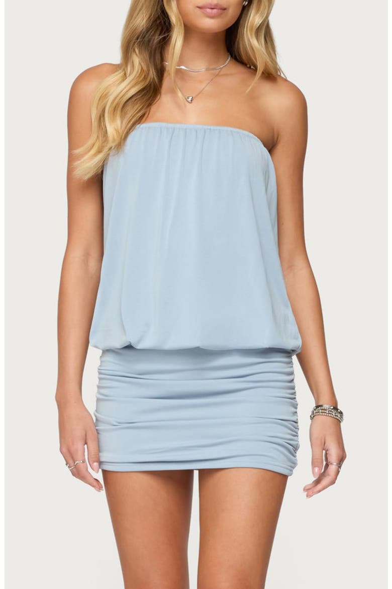 Paloma Strapless Minidress, Main, color, LIGHT-BLUE