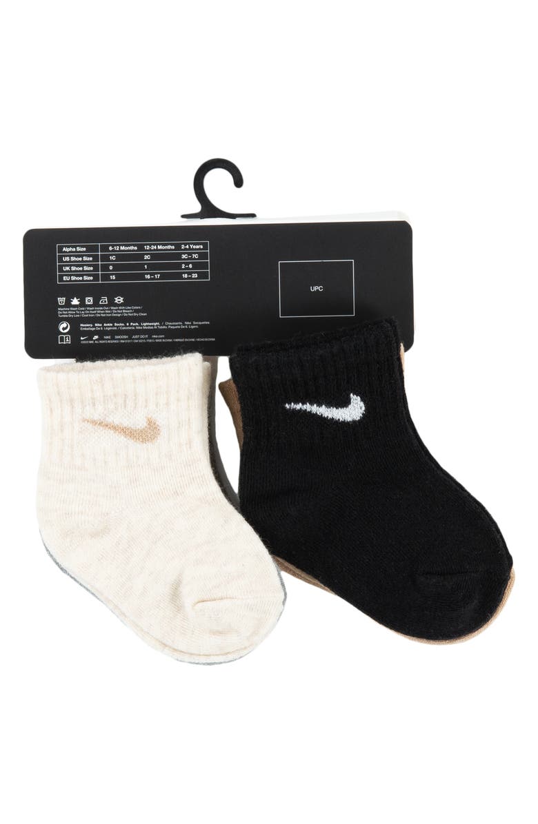 Nike Assorted 6-Pack Cotton Blend Socks, Alternate, color, Dark Grey Heather / Black