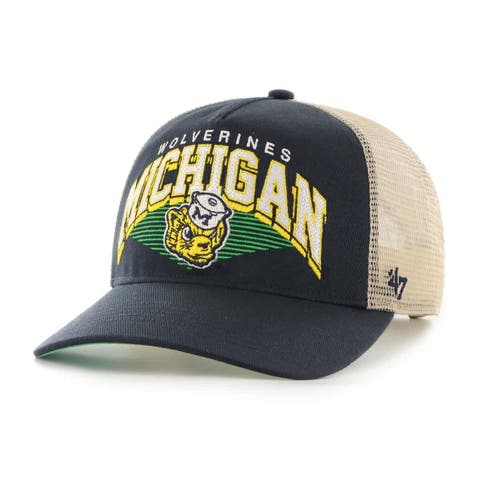 Men's '47  Navy Michigan Wolverines Pomona Mesh Hitch Adjustable Trucker Hat