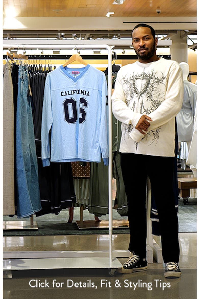 Cali 06 Oversize Long Sleeve Cotton Graphic Football T-Shirt video