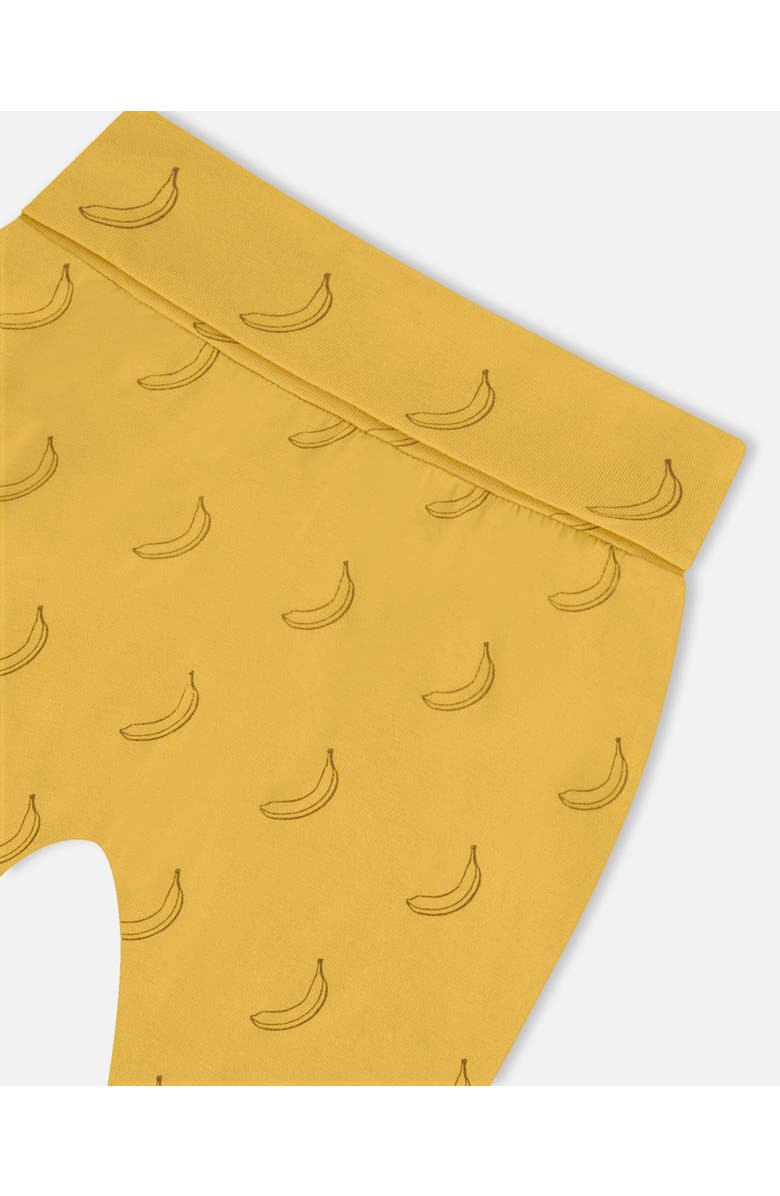 Deux par Deux Baby Boy's Printed Organic Cotton Top And Pant Set Yellow Bananas And Brown, Alternate, color,