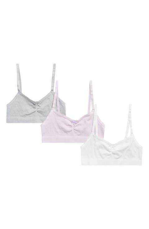 Kids' 3-Pack Assorted Seamless Pointelle Bralettes (Little Kid & Big Kid)