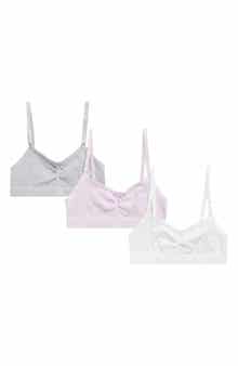Laura Ashley Kids' 3-Pack Assorted Seamless Pointelle Bralettes