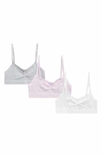 Laura Ashley Kids' 3-Pack Assorted Seamless Pointelle Bralettes